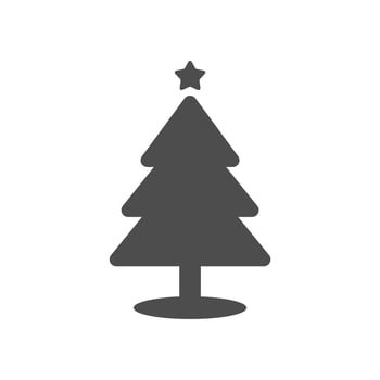 simple christmas tree icon on white background vector