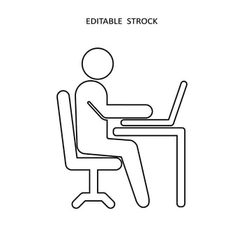 Work man at a computer vector