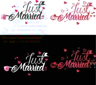 Just Married Typography Design It can be used on T-Shirts Mugs Poster Cards Badge and much more vector