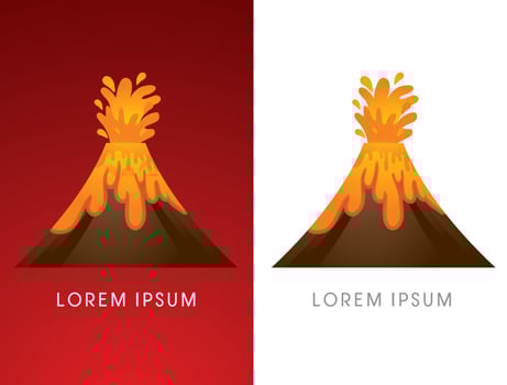 Volcano Erupting Graphic vector