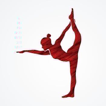 Graffiti Woman Practicing Yoga vector