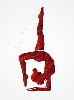 Silhouette Woman Practicing Yoga vector