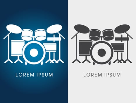Silhouette Drum Set Vector
