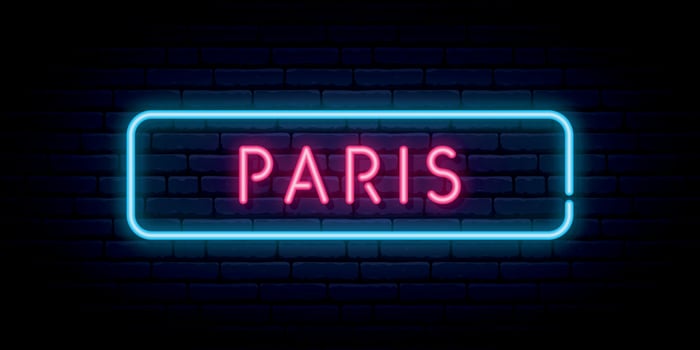 Paris neon sign. vector