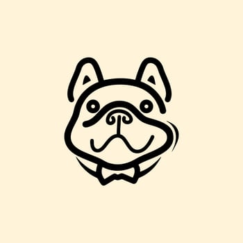 pit bull face illustration logo design vector