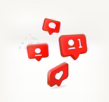 Receiving notifications concept. 3d vector banner
