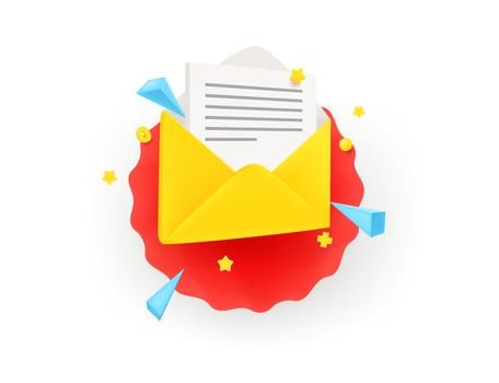 New mail vector illustration isolated on white background. 3d vector illustration