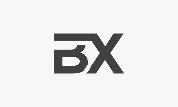 BX letter logo connected concept isolated on white background. vector