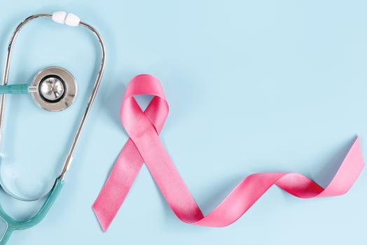 Pink Ribbon of Breast Cancer Awareness Concept. Wellness Campaign Banner of World Cancer Day. Healthcare Cancer Awareness and Medical Checkup Concepts, Health Consulting With Medicine Doctor. photo