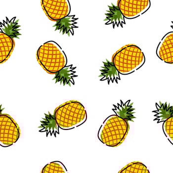 Pineapple fruit seamless pattern background,Vector illustration for textile print, wallpaper, fashion design vector