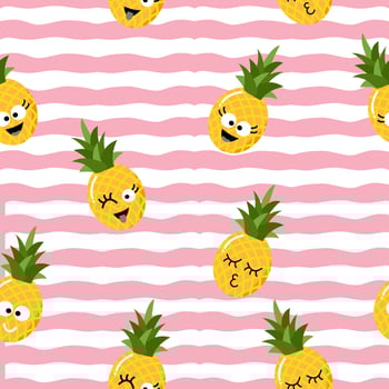 Pineapple fruit seamless pattern background,Vector illustration for textile print, wallpaper, fashion design vector