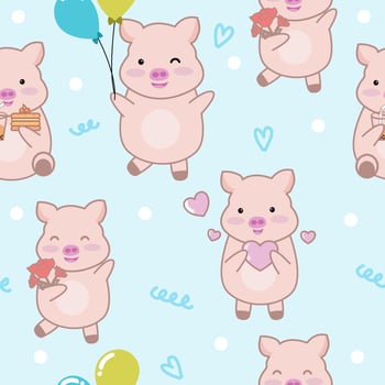 cute pig seamless pattern Creative for texture for fabric, wrapping, textile, wallpaper, apparel. Vector illustration background.