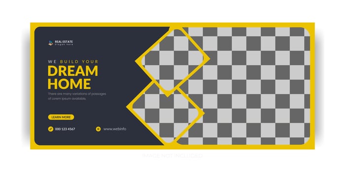 modern creative real estate social media post and web banner template for sale. vector