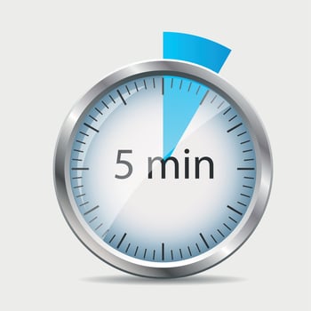 Silver Watch Designation 5 Minutes. Vector Illustration