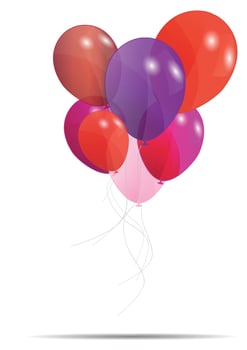Gift card with balloons vector illustration
