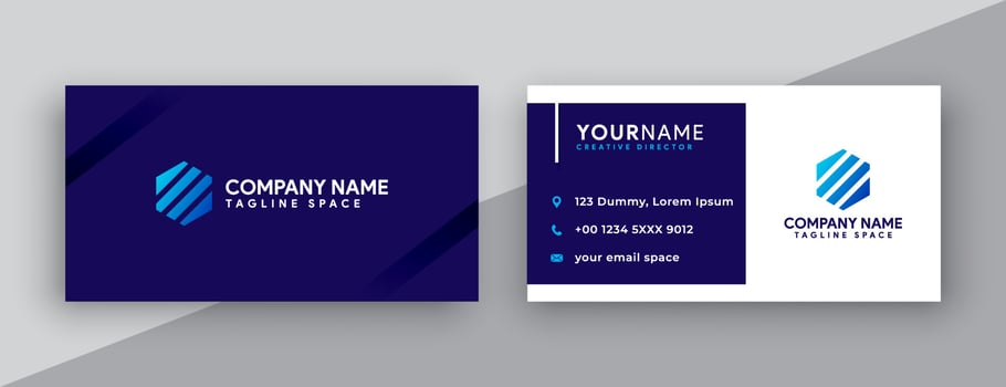 modern business card design . double sided business card design template . blue business card inspiration vector