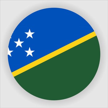 Solomon Islands Flat Rounded National Flag Icon Vector