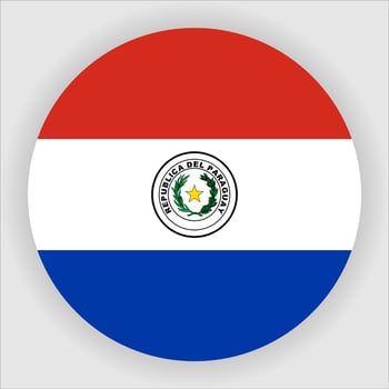 Paraguay Flat Rounded National Flag Icon Vector