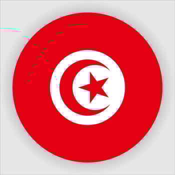 Tunisia Flat Rounded National Flag Icon Vector