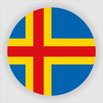 Aland Flat Rounded National Flag Icon Vector