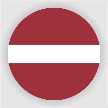 Latvia Flat Rounded National Flag Icon Vector