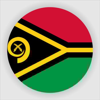 Vanuatu Flat Rounded National Flag Icon Vector