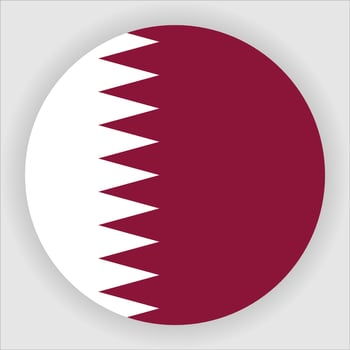 Qatar Flat Rounded National Flag Icon Vector