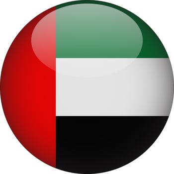 United Arab Emirates 3D Rounded National Flag Button Icon vector