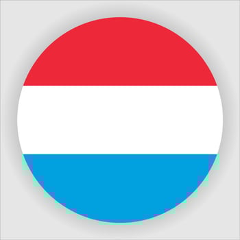 Luxembourg Flat Rounded National Flag Icon Vector