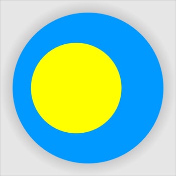 Palau Flat Rounded National Flag Icon Vector
