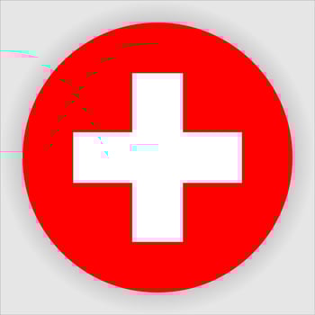 Switzerland Flat Rounded National Flag Icon Vector