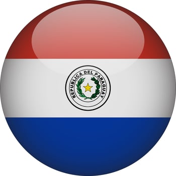 Paraguay 3D Rounded National Flag Button Icon vector