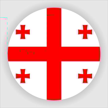 Georgia Flat Rounded National Flag Icon Vector