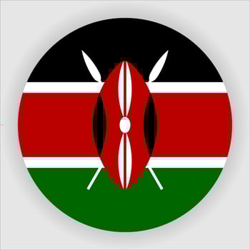 Kenya Flat Rounded National Flag Icon Vector