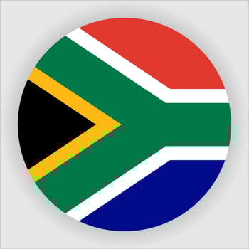 South Africa Flat Rounded National Flag Icon Vector