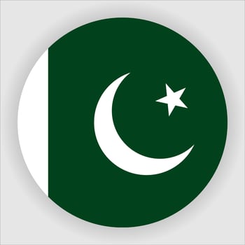Pakistan Flat Rounded National Flag Icon Vector