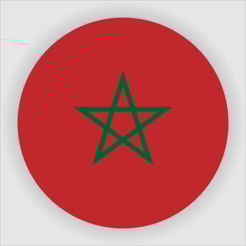 Morocco Flat Rounded National Flag Icon Vector