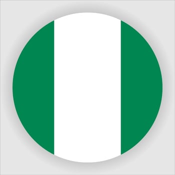 Nigeria Flat Rounded National Flag Icon Vector