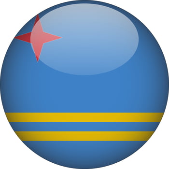 Aruba 3D Rounded National Flag Button Icon Illustration vector