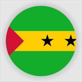 Sao Tome and Principe Flat Rounded National Flag Icon Vector