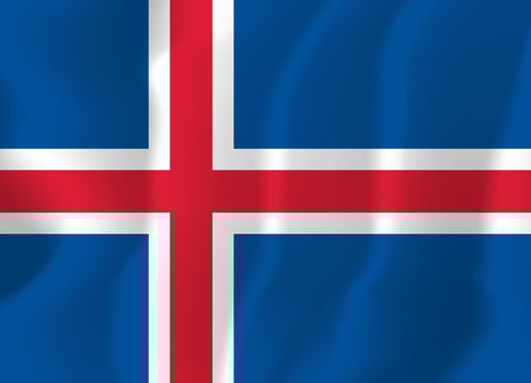 Iceland National Flag Waving Background Illustration vector