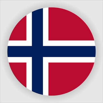 Norway Flat Rounded National Flag Icon Vector