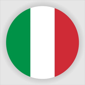 Italy Flat Rounded National Flag Icon Vector