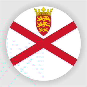 Jersey Flat Rounded National Flag Icon Vector