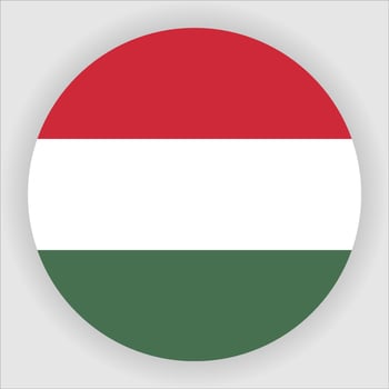Hungary Flat Rounded National Flag Icon Vector