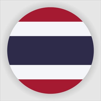 Thailand Flat Rounded National Flag Icon Vector