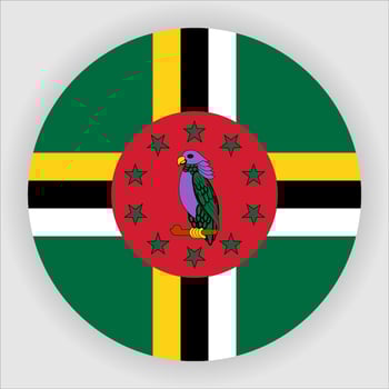 Dominica Flat Rounded National Flag Icon Vector