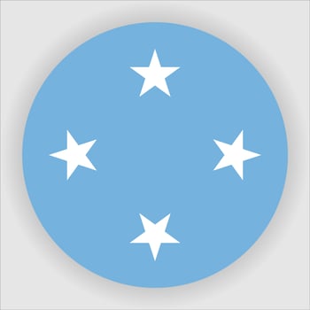 Micronesia Flat Rounded National Flag Icon Vector