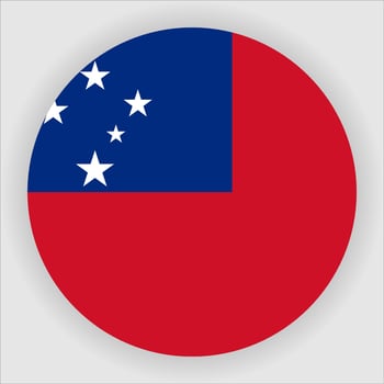 Samoa Flat Rounded National Flag Icon Vector