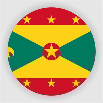 Grenada Flat Rounded National Flag Icon Vector